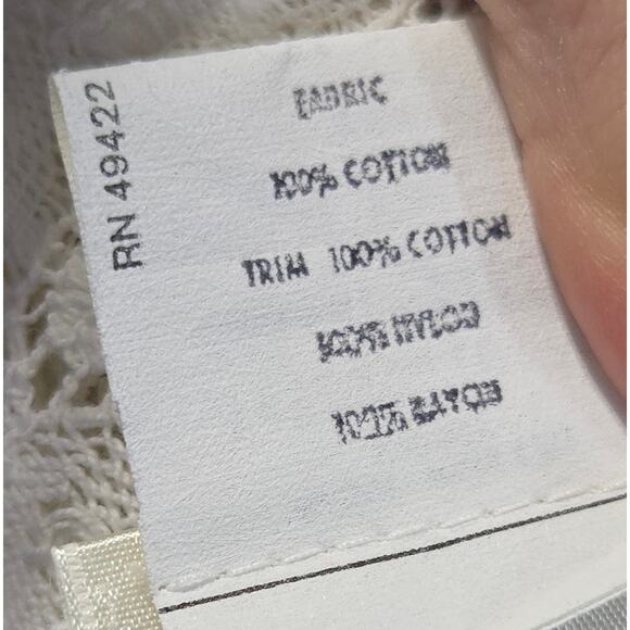 Gunne Sax Vintage 70s White Lace Midi Dress Size 11 M Edwardian Wedding Cotton - Picture 11 of 11